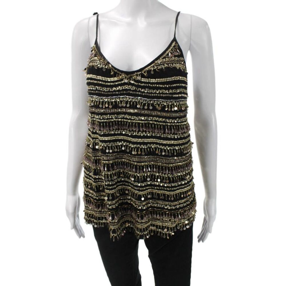 Calypso Saint Barth Womens Black V-Neck Camisole Sleeveless Silk Size XS
